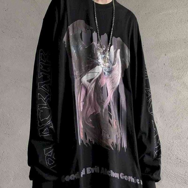 men's hoodies & sweatshirts camiseta manga comprida, deusa do mon high street gótica retrô abstinence funeral camisa comprida maré tama, Black
men's hoodies & sweatshirts camiseta manga comprida, deusa do mon high street gótica retrô abstinence funeral camisa comprida maré tama, Black