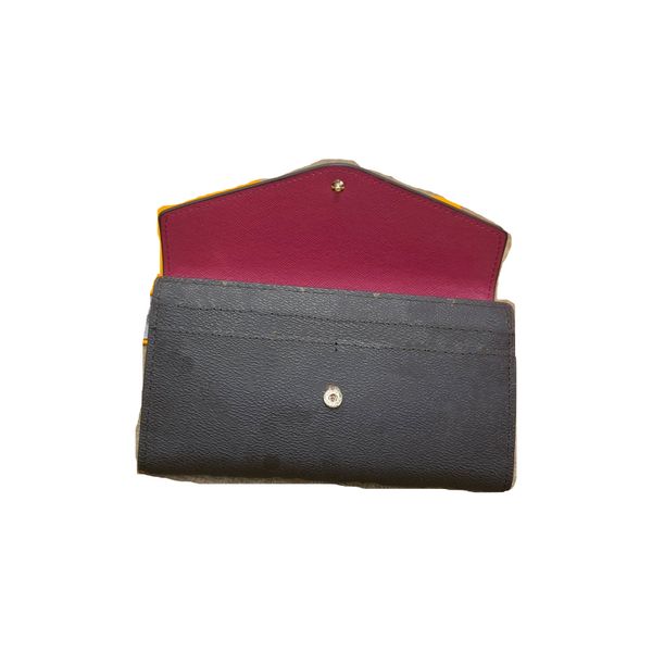 fashion women purse cards luxury leather designer famous brand long chain letter pattern with boxes size 19-10-2cm m60531, Red;black