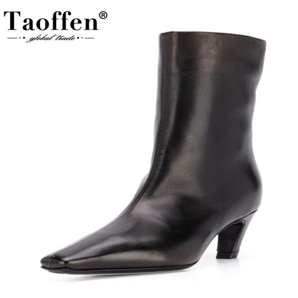 boots taoffen 2021 ankle for women slip on solid color square toe strange heels female footwear western size 34-43, Black
boots taoffen 2021 ankle for women slip on solid color square toe strange heels female footwear western size 34-43, Black