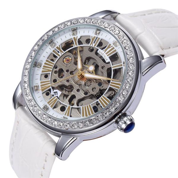 wristwatches shenhua women wrist watches auto mechanical crystal decotated diamond case skeleton clock gift, Slivery;brown
wristwatches shenhua women wrist watches auto mechanical crystal decotated diamond case skeleton clock gift, Slivery;brown