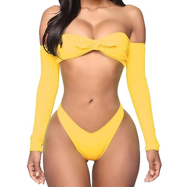 women's swimwear bandeau swimsuit with long sleeve shorts quick dry women super push up bikini brazilian high waist, White;black
women's swimwear bandeau swimsuit with long sleeve shorts quick dry women super push up bikini brazilian high waist, White;black