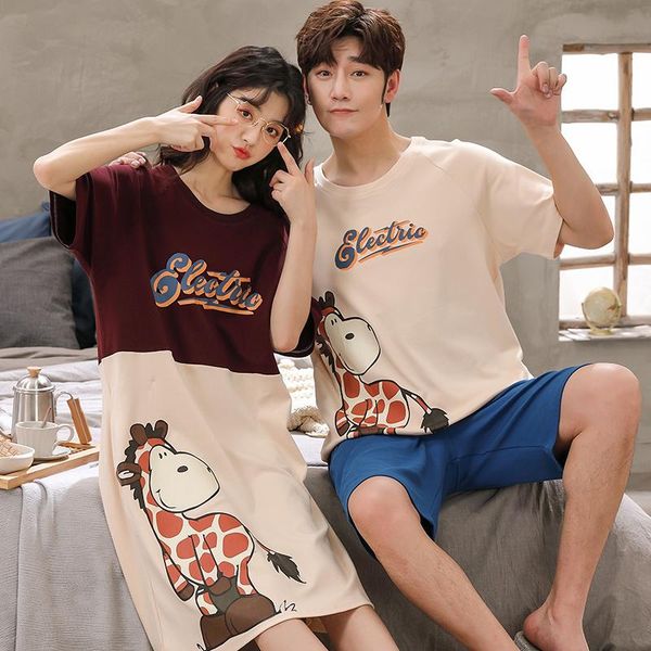 men's sleepwear summer round neck short sleeve nightwear for woman fashion casual man and pajamas set couple cute cartoon, Black;brown
men's sleepwear summer round neck short sleeve nightwear for woman fashion casual man and pajamas set couple cute cartoon, Black;brown