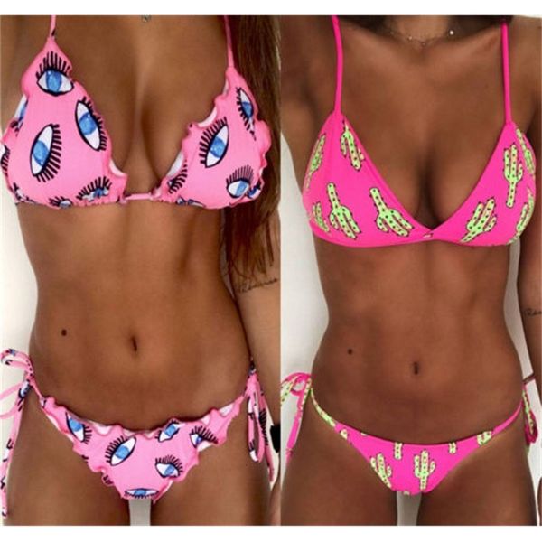 women's swimwear summer women eye print bandage bikini set push up padded swimsuit bather suit swimming biquini, White;black
women's swimwear summer women eye print bandage bikini set push up padded swimsuit bather suit swimming biquini, White;black