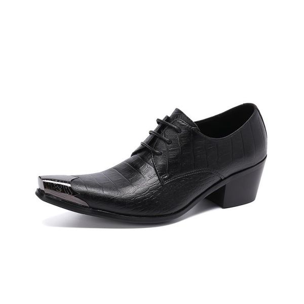 height increase embossed leather dress men shoes high heel wedding mens pointed toe lace-up career work size 37-46, Black
height increase embossed leather dress men shoes high heel wedding mens pointed toe lace-up career work size 37-46, Black