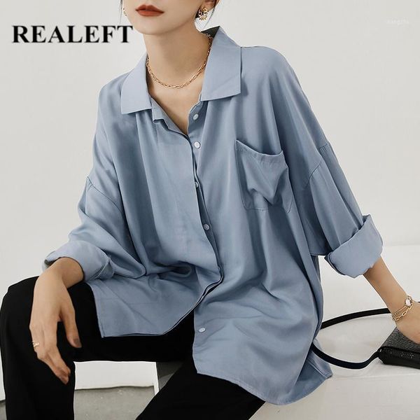 women's blouses & shirts realeft autumn one pocket white blouse 2021 solid lapel single-breasted elegant casual oversize female
women's blouses & shirts realeft autumn one pocket white blouse 2021 solid lapel single-breasted elegant casual oversize female