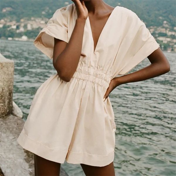 merodi women casual summer za beige solid loose playsuits chic lady fashion pleated elastic high waist short jumpsuits chic, Black;white
merodi women casual summer za beige solid loose playsuits chic lady fashion pleated elastic high waist short jumpsuits chic, Black;white