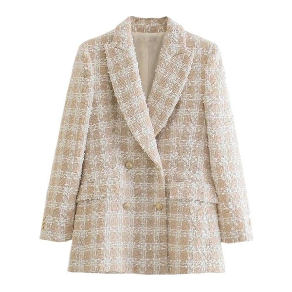 women's suits & blazers withered fashion vintage double breasted winter blazer women england texture casual mujer 2021 and jackets, White;black
women's suits & blazers withered fashion vintage double breasted winter blazer women england texture casual mujer 2021 and jackets, White;black