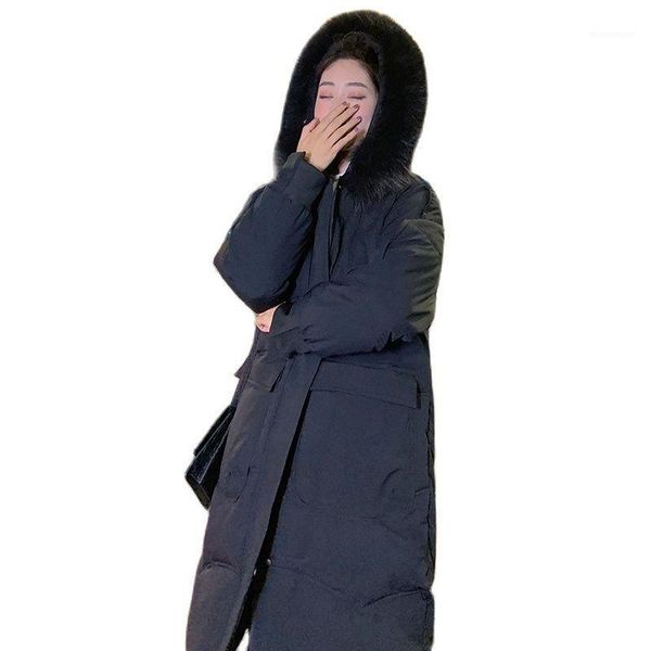 women's down & parkas women winter cotton-padded jacket korean stye large fur collar hooded long cotton warm loose clothing coat, Black
women's down & parkas women winter cotton-padded jacket korean stye large fur collar hooded long cotton warm loose clothing coat, Black