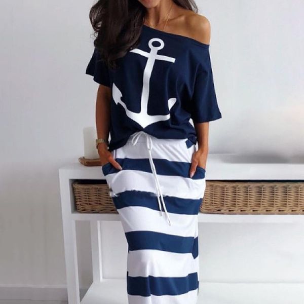 two piece dress casual striped print women set holiday time pieces outfits for bohemian suit hdz0015, White
two piece dress casual striped print women set holiday time pieces outfits for bohemian suit hdz0015, White