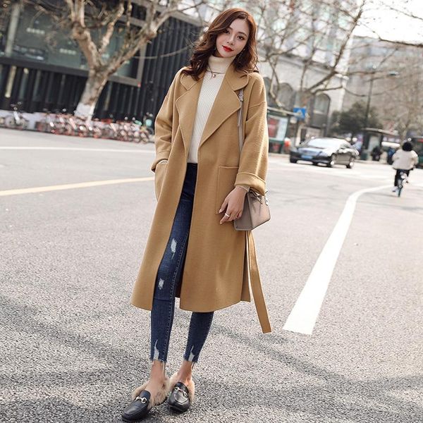 women's wool & blends 2021 autumn winter women fashion solid woolen coats female casual vintage outwear thick warm casaco feminino w283, Black
women's wool & blends 2021 autumn winter women fashion solid woolen coats female casual vintage outwear thick warm casaco feminino w283, Black