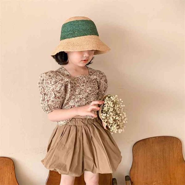 girls' clothing suit temperament puff sleeve floral blouse +flower bud skirt sets summer british style children's wear 210625, White
girls' clothing suit temperament puff sleeve floral blouse +flower bud skirt sets summer british style children's wear 210625, White