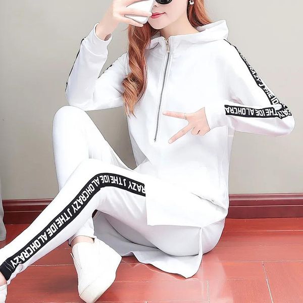 women's two piece pants pure cotton tracksuit women plus size 2 set 2021 summer slim sweatsuit casual mid-length hooded sweatshirt + pe, White
women's two piece pants pure cotton tracksuit women plus size 2 set 2021 summer slim sweatsuit casual mid-length hooded sweatshirt + pe, White