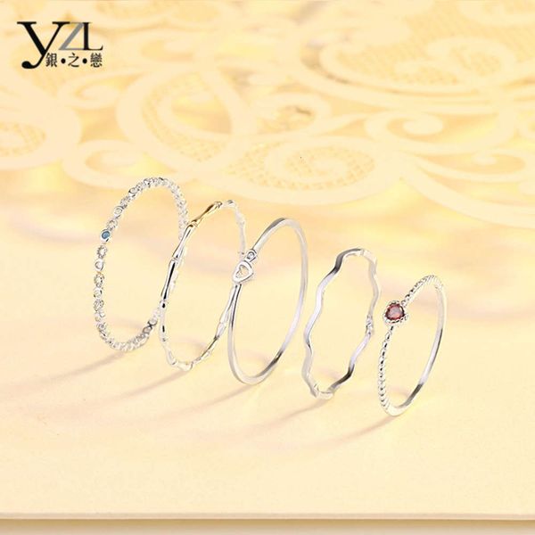 925 new women's sterling silver curve wave tail ring versatile smooth silver jewelry, Black
925 new women's sterling silver curve wave tail ring versatile smooth silver jewelry, Black