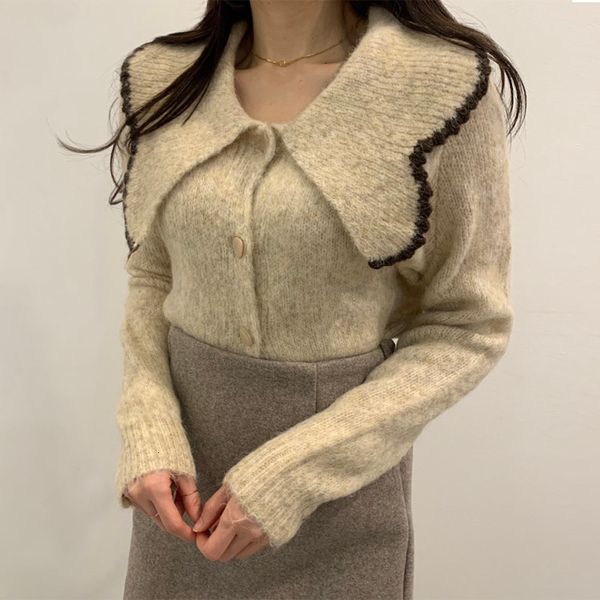 women's sweaters classy button jacket, short jacket mesh with a fancy lapel for fall and winter uk776 i22t, White;black
women's sweaters classy button jacket, short jacket mesh with a fancy lapel for fall and winter uk776 i22t, White;black