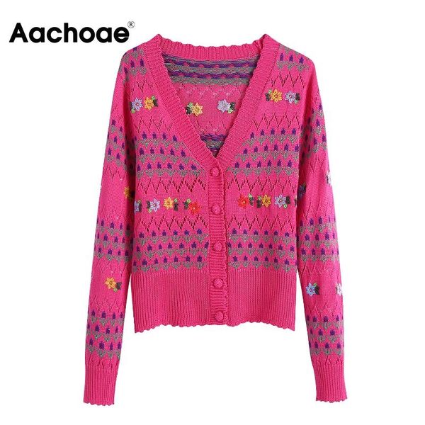 aachoae fashion 2021 women floral knitted cardigan sweater v neck ruffles female casual long sleeve outerwear women's knits & tees, White
aachoae fashion 2021 women floral knitted cardigan sweater v neck ruffles female casual long sleeve outerwear women's knits & tees, White
