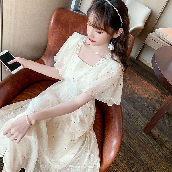 luxury casual dresses 2021 summer french small fairy skirt sweet women's square collar drs chiffon, Black;gray
luxury casual dresses 2021 summer french small fairy skirt sweet women's square collar drs chiffon, Black;gray