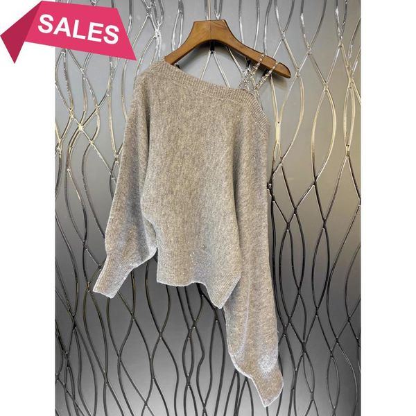 women's sweaters advanced design off shoulder t-shirt early spring european 2021 sweater, White;black
women's sweaters advanced design off shoulder t-shirt early spring european 2021 sweater, White;black
