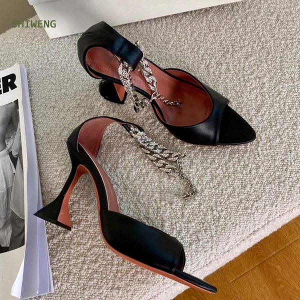 women sandals fashion wedding shoes crystal chain luxury heels pumps woman 2021, Black
women sandals fashion wedding shoes crystal chain luxury heels pumps woman 2021, Black