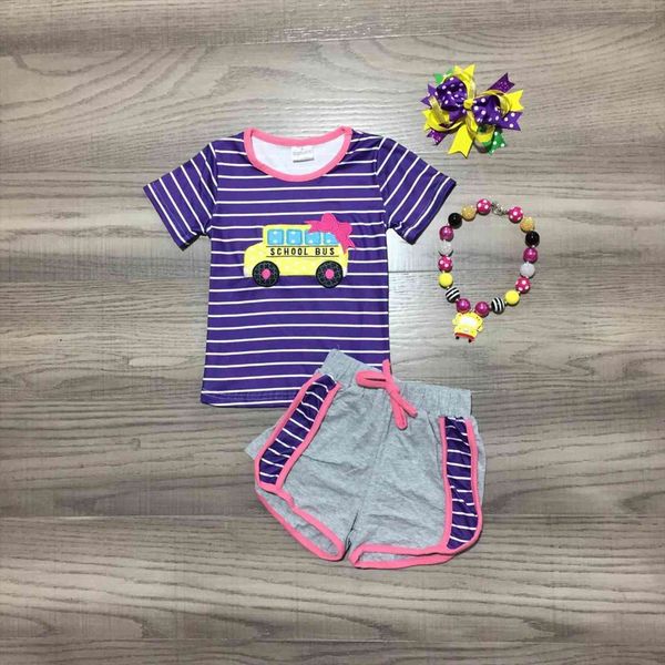 baby girls children clothes boutique outfits stripe school bus back to cotton shorts match accessories, White
baby girls children clothes boutique outfits stripe school bus back to cotton shorts match accessories, White
