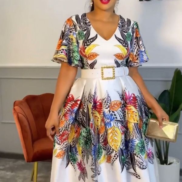 lady's dress casual dresses printing big skirt v-neck tall waist belt fashion temperament, Black;gray
lady's dress casual dresses printing big skirt v-neck tall waist belt fashion temperament, Black;gray