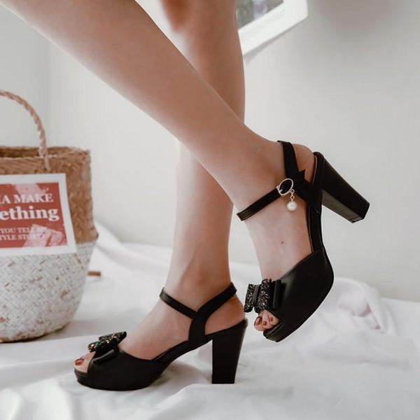big size high heels sandals women shoes woman summer ladies the fish's mouth pure color rough-heeled, Black
big size high heels sandals women shoes woman summer ladies the fish's mouth pure color rough-heeled, Black