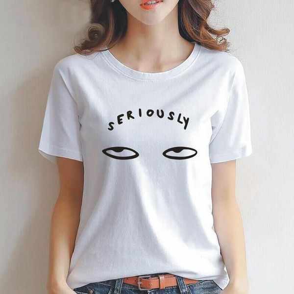 women's t-shirt summer hipster shirt women casual plus size tshirt funny seriously letter printed t camiseta mujer, White
women's t-shirt summer hipster shirt women casual plus size tshirt funny seriously letter printed t camiseta mujer, White
