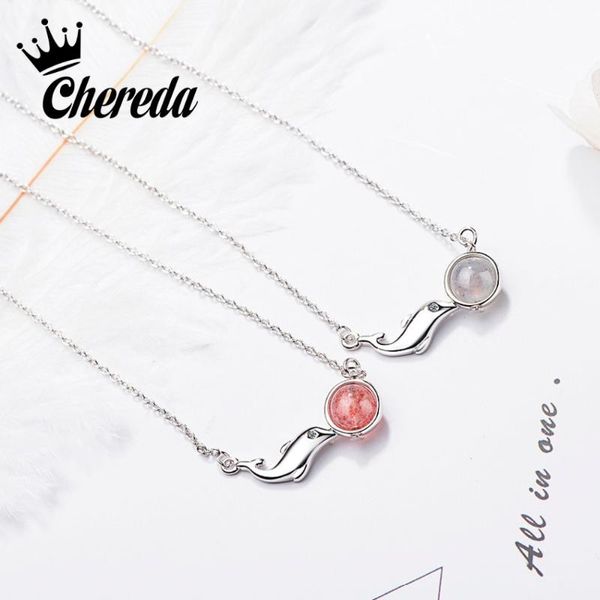 pendant necklaces chereda cute strawberry beads necklace dolphin shape korean short moonstone pink jewelry, Silver
pendant necklaces chereda cute strawberry beads necklace dolphin shape korean short moonstone pink jewelry, Silver