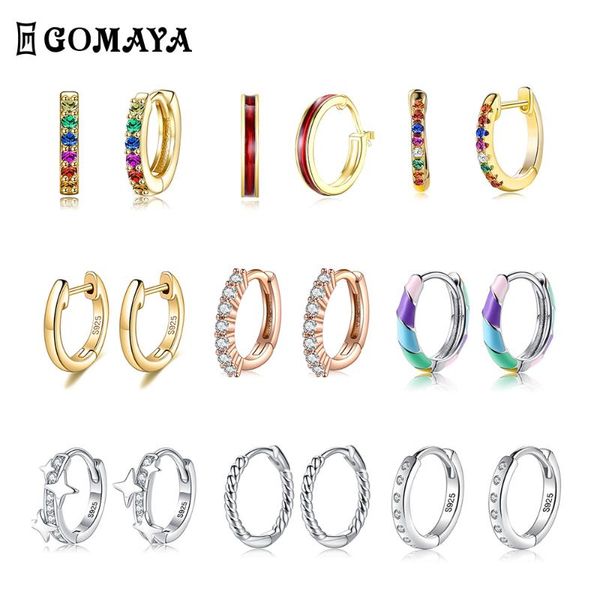 hoop & huggie 925 sterling silver earrings for women luxury cubic zirconia gold color earring classic jewelry female gift accessories, Golden;silver
hoop & huggie 925 sterling silver earrings for women luxury cubic zirconia gold color earring classic jewelry female gift accessories, Golden;silver
