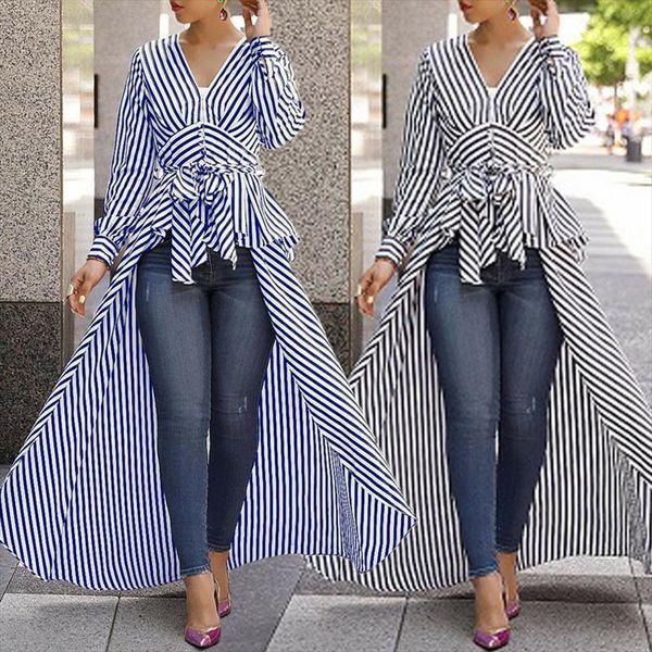 strips v neck long sleeve women shirt ol office striped autumn clothes, White
strips v neck long sleeve women shirt ol office striped autumn clothes, White