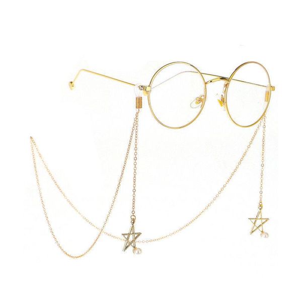 sunglasses frames glasses chain metal cute pearl five-pointed star pendant accessories fresh neck wear jewelry, Silver
sunglasses frames glasses chain metal cute pearl five-pointed star pendant accessories fresh neck wear jewelry, Silver