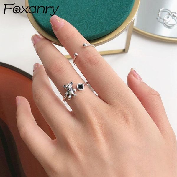 cluster rings foxanry 925 sterling silver for women trendy vintage sweet cute little bear black zircon party jewelry birthday gifts, Golden;silver
cluster rings foxanry 925 sterling silver for women trendy vintage sweet cute little bear black zircon party jewelry birthday gifts, Golden;silver
