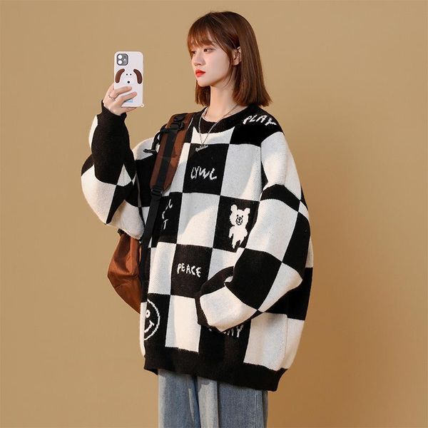 women's sweaters autumn and winter ladies casual fashion pullover knitted sweater clothing for women, White;black
women's sweaters autumn and winter ladies casual fashion pullover knitted sweater clothing for women, White;black