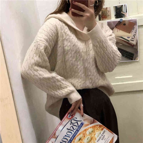 sweaters hooded elegance pullovers loose knitted women warm thicken solid long sleeves casual autumn winter sweaters, White;black
sweaters hooded elegance pullovers loose knitted women warm thicken solid long sleeves casual autumn winter sweaters, White;black