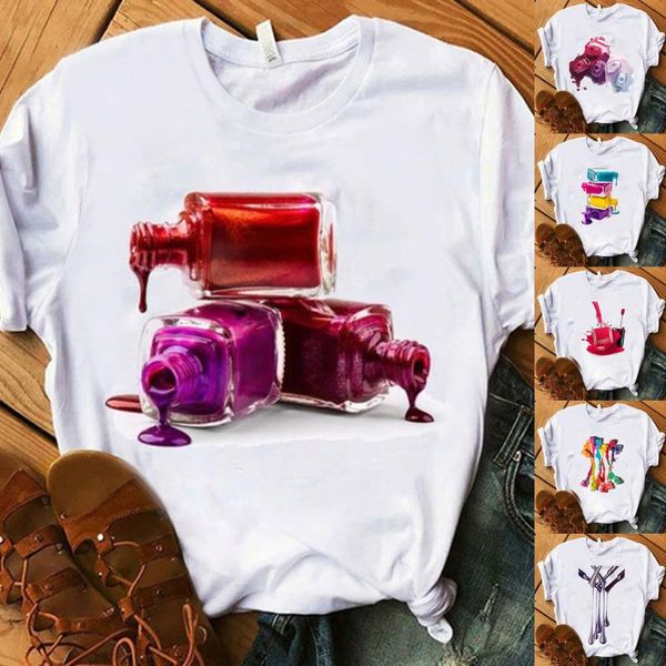 women's t-shirt women short sleeve tee summer graphic fashion nail polish cosmetics printed 90s girls white tshirt
women's t-shirt women short sleeve tee summer graphic fashion nail polish cosmetics printed 90s girls white tshirt