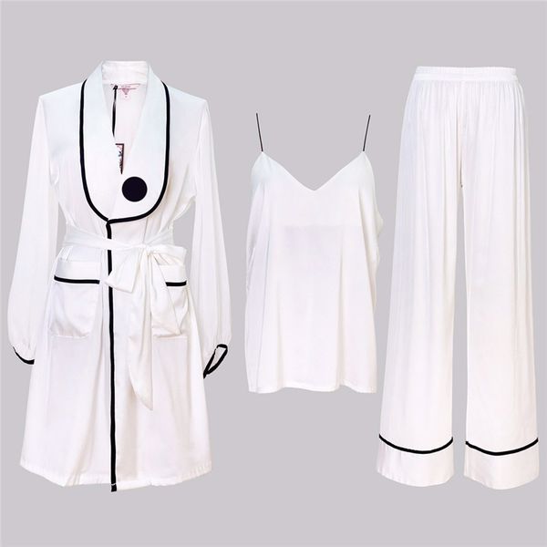 ladies silk sleepwear nightgown 3 piece set women night dress lace up sleep robe pants trousers pajamas, Black;red
ladies silk sleepwear nightgown 3 piece set women night dress lace up sleep robe pants trousers pajamas, Black;red