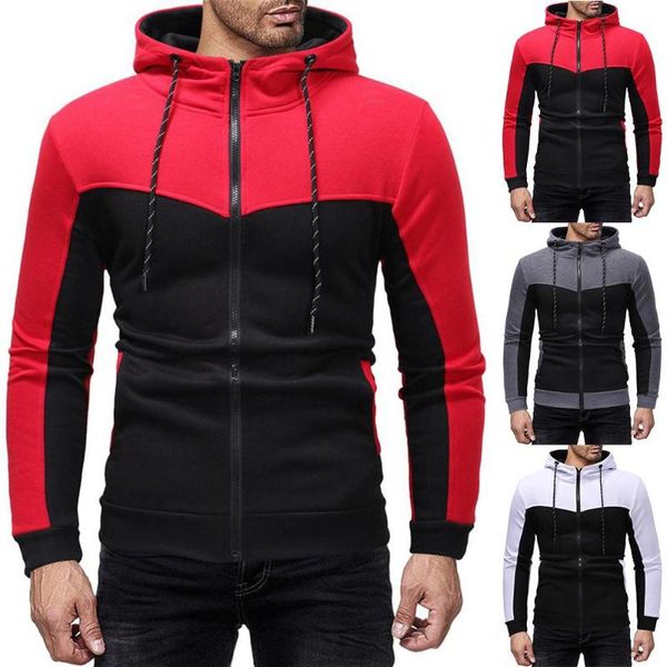 men's hoodies & sweatshirts drawstring men color patchwork male zip up hoodie coats mens, Black
men's hoodies & sweatshirts drawstring men color patchwork male zip up hoodie coats mens, Black