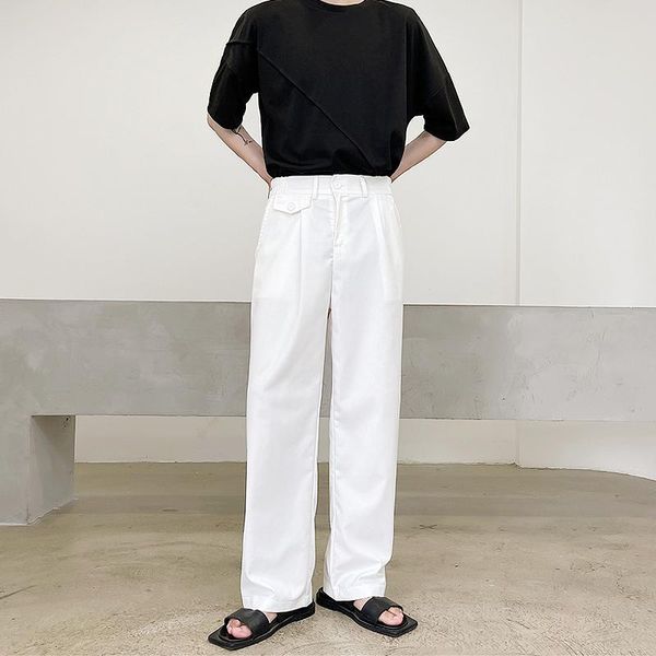 men's pants autumn versatile minimalist style solid loose trousers simple straight wide leg ruffian handsome vertical casual, Black
men's pants autumn versatile minimalist style solid loose trousers simple straight wide leg ruffian handsome vertical casual, Black