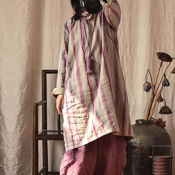 casual dresses fairynatural ladies retro cotton linen pockets button 2021 summer autumn loose print striped full sleeve, Black;gray
casual dresses fairynatural ladies retro cotton linen pockets button 2021 summer autumn loose print striped full sleeve, Black;gray