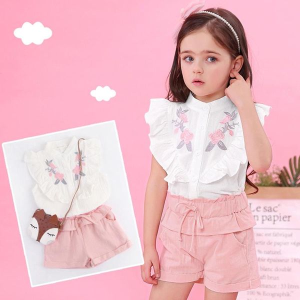 summer shorts toddler kids baby girls clothes ruffle embroidery t-shirt lacing solid set children's clothing sets, White
summer shorts toddler kids baby girls clothes ruffle embroidery t-shirt lacing solid set children's clothing sets, White