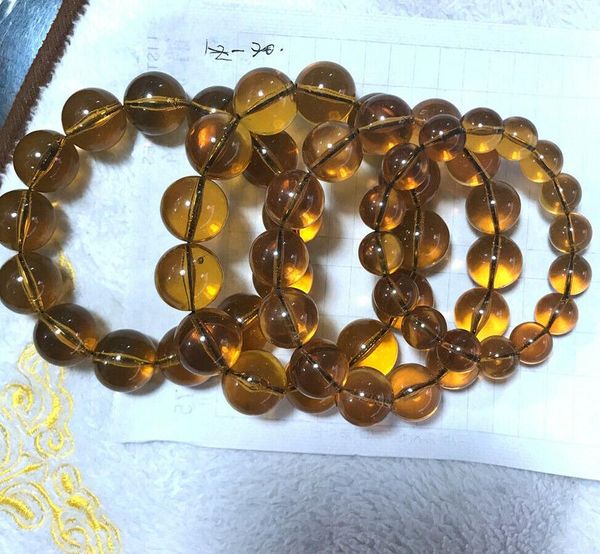 beaded, strands transparent amber beeswax buddha beads bracelet 10mm men women, Black 
beaded, strands transparent amber beeswax buddha beads bracelet 10mm men women, Black