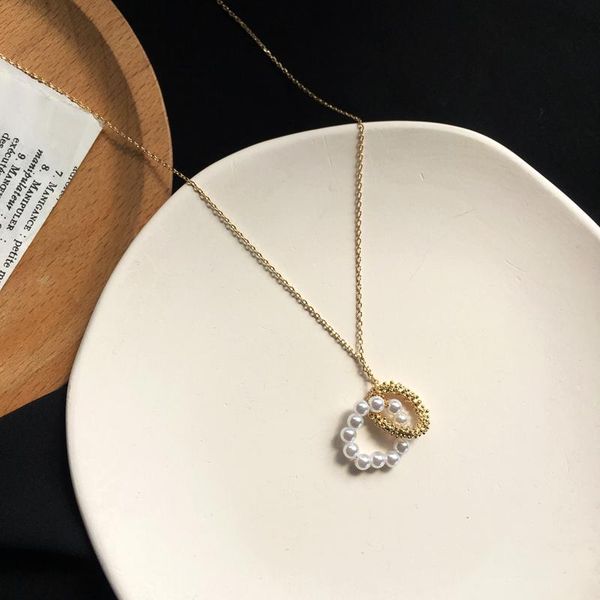pendant necklaces fashion jewelry thin chain necklace golden plating simulated pearls metal circle for women gifts, Silver
pendant necklaces fashion jewelry thin chain necklace golden plating simulated pearls metal circle for women gifts, Silver