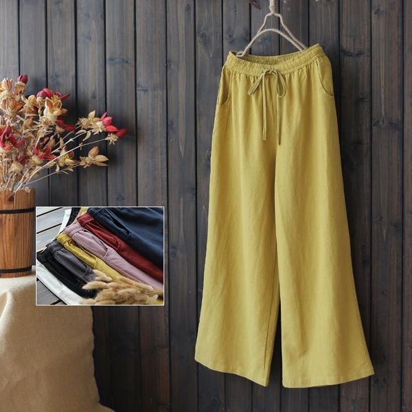 women's pants & capris big size autumn women casual japan style cotton linen lacing loose thin female wide leg summer long 2021, Black;white
women's pants & capris big size autumn women casual japan style cotton linen lacing loose thin female wide leg summer long 2021, Black;white