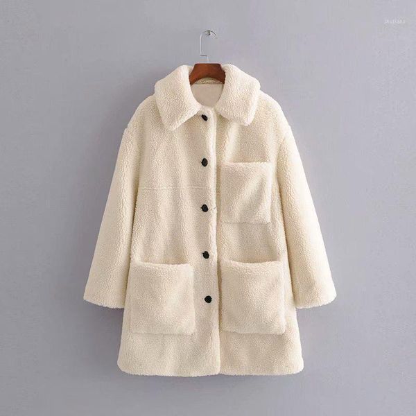 women's wool & blends 2021 fall street fashion temperament all match fleece coat jacket ladies solid color causal warm for chic, Black
women's wool & blends 2021 fall street fashion temperament all match fleece coat jacket ladies solid color causal warm for chic, Black