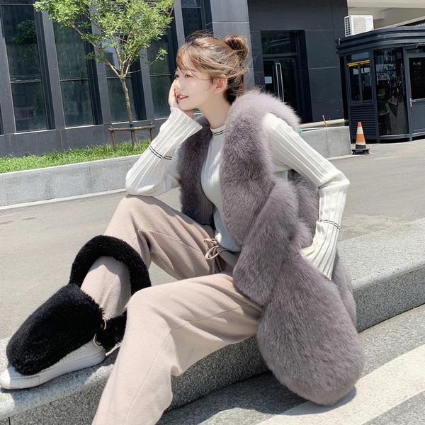 women's fur & faux fahion patchwork thick warm coats woman 2021 solid sleeveless all match winter vests lady elegant furry jackets, Black
women's fur & faux fahion patchwork thick warm coats woman 2021 solid sleeveless all match winter vests lady elegant furry jackets, Black