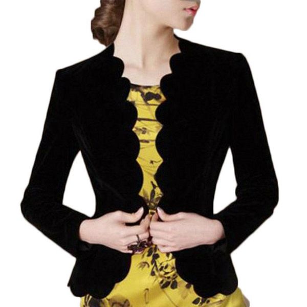 women's jackets ruffle collar blaizer with cheongsam outside gold velvet jacket female slim fit short spring autumn plus size shawl coa, Black;brown
women's jackets ruffle collar blaizer with cheongsam outside gold velvet jacket female slim fit short spring autumn plus size shawl coa, Black;brown