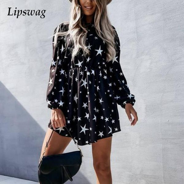 casual dresses fashion star print elastic waist party dress women 2021 autumn o neck loose a-line mini office lady elegant, Black;gray
casual dresses fashion star print elastic waist party dress women 2021 autumn o neck loose a-line mini office lady elegant, Black;gray