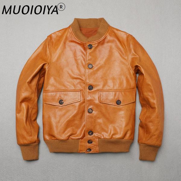 men's leather & faux men's genuine sheepskin jacket baseball uniform retro motorcycle, Black
men's leather & faux men's genuine sheepskin jacket baseball uniform retro motorcycle, Black