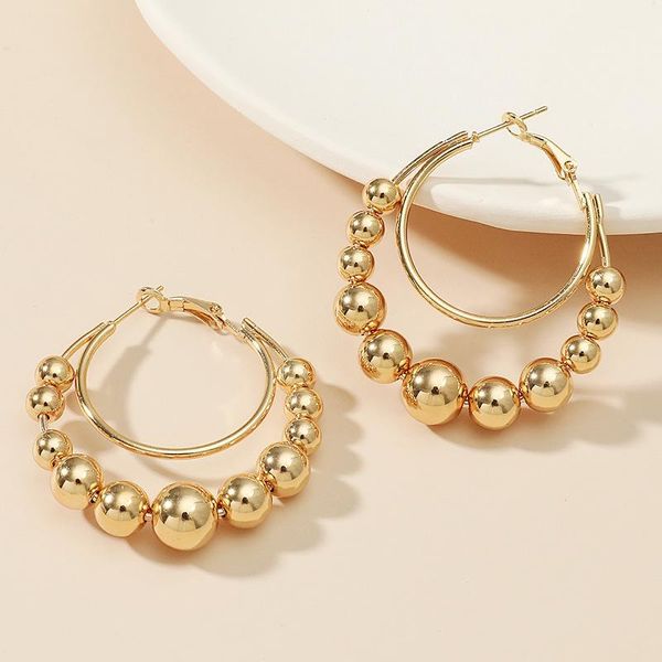 hoop & huggie 2021 simple retro geometry metal stud earrings fashion personality exaggerated round bead for women jewelry gifts, Golden;silver
hoop & huggie 2021 simple retro geometry metal stud earrings fashion personality exaggerated round bead for women jewelry gifts, Golden;silver