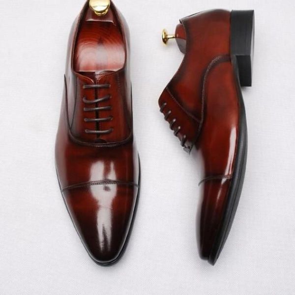 men oxford dress shoes fashion pointed toes mixed color footwear for leather lace up business office, Black
men oxford dress shoes fashion pointed toes mixed color footwear for leather lace up business office, Black