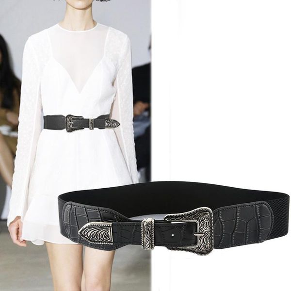 belts retro fashion women elastic designer brand carved buckle waist strap dress coat sweater lady decorative waistband girdle, Black;brown
belts retro fashion women elastic designer brand carved buckle waist strap dress coat sweater lady decorative waistband girdle, Black;brown